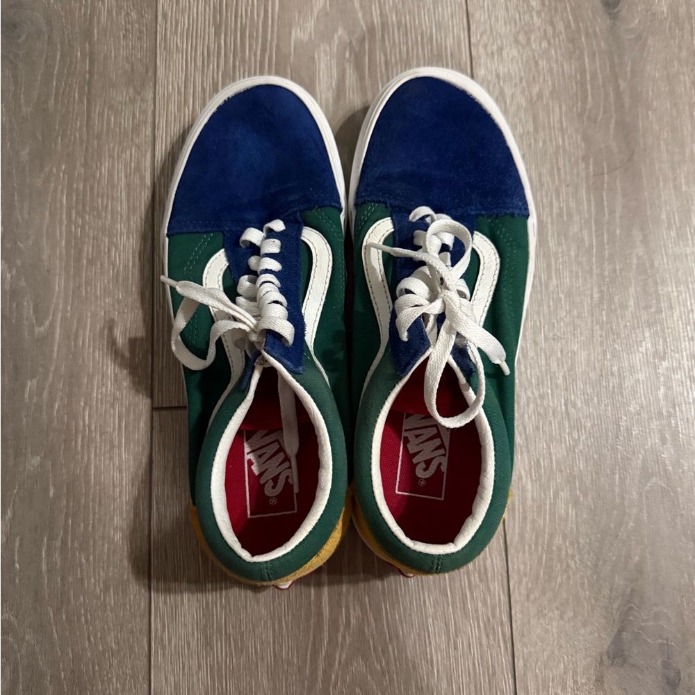 Vans Blue and Green Low-Top Sneakers